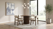 Tampa Furniture Outlet - Coaster - Hamlyn 5-piece Round Wood Dining Set Cream and Walnut - 193930WAL-S5B