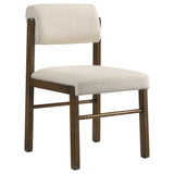 Hamlyn 5-piece Round Wood Dining Set Cream and Walnut