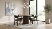 Tampa Furniture Outlet - Coaster - Hamlyn 5-piece Round Wood Dining Set Black and Walnut - 193930WAL-S5C