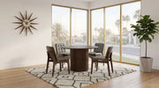 Tampa Furniture Outlet - Coaster - Hamlyn 5-piece Round Wood Dining Set Grey and Walnut - 193930WAL-S5E