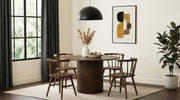 Tampa Furniture Outlet - Coaster - Hamlyn 5-piece Round Wood Dining Set Walnut - 193930WAL-S5F