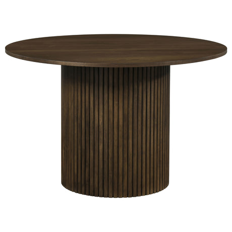 Tampa Furniture Outlet - Coaster - Hamlyn 47-inch Round Wood Dining Room Table Walnut - 193930WAL
