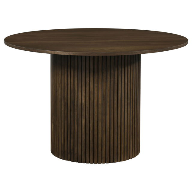 Tampa Furniture Outlet - Coaster - Hamlyn 47-inch Round Wood Dining Room Table Walnut - 193930WAL