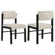 Tampa Furniture Outlet - Coaster - Kehoe Upholstered Dining Side Chair Cream and Black (Set of 2) - 193932BLK