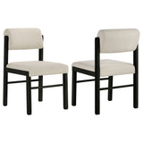 Tampa Furniture Outlet - Coaster - Kehoe Upholstered Dining Side Chair Cream and Black (Set of 2) - 193932BLK