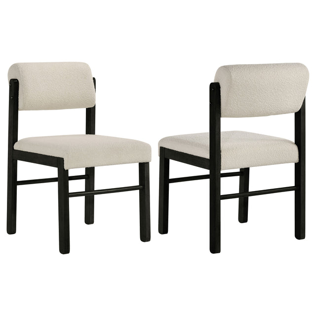 Tampa Furniture Outlet - Coaster - Kehoe Upholstered Dining Side Chair Cream and Black (Set of 2) - 193932BLK