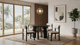 Kehoe Upholstered Dining Side Chair Cream and Black (Set of 2)