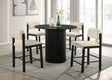 Tampa Furniture Outlet - Coaster - Hamlyn 5-piece Round Wood Counter Height Dining Set Cream and Black - 193938BLK-S5B