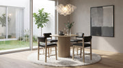 Tampa Furniture Outlet - Coaster - Hamlyn 5-piece Round Wood Counter Height Dining Set Black and Natural Oak - 193938NAT-S5C