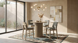 Tampa Furniture Outlet - Coaster - Hamlyn 5-piece Round Wood Counter Height Dining Set Grey and Natural Oak - 193938NAT-S5E