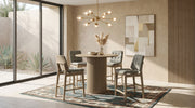 Tampa Furniture Outlet - Coaster - Hamlyn 5-piece Round Wood Counter Height Dining Set Grey and Natural Oak - 193938NAT-S5E