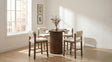 Tampa Furniture Outlet - Coaster - Hamlyn 5-piece Round Wood Counter Height Dining Set Cream and Walnut - 193938WAL-S5B