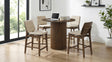 Tampa Furniture Outlet - Coaster - Hamlyn 5-piece Round Wood Counter Height Dining Set Cream and Walnut - 193938WAL-S5D