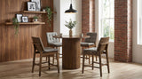 Tampa Furniture Outlet - Coaster - Hamlyn 5-piece Round Wood Counter Height Dining Set Grey and Walnut - 193938WAL-S5E