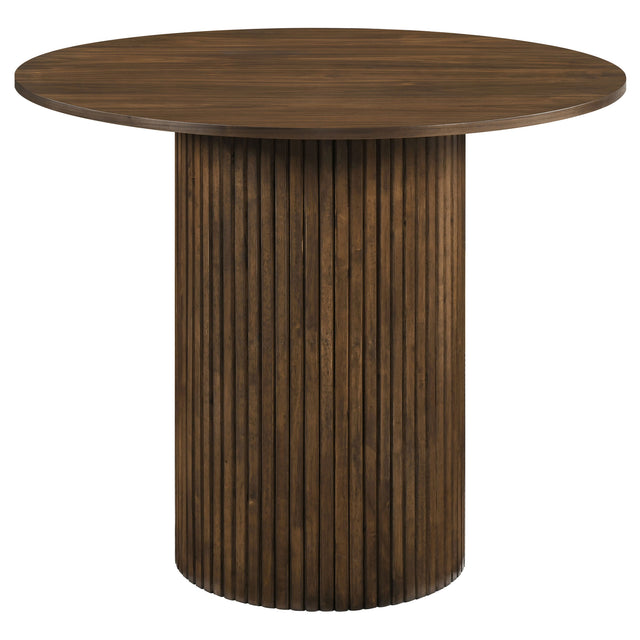 Tampa Furniture Outlet - Coaster - Hamlyn 43-inch Round Wood Counter Height Dining Table Walnut - 193938WAL