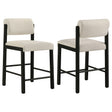 Tampa Furniture Outlet - Coaster - Kehoe Upholstered Counter Height Chair Cream and Black (Set of 2) - 193939BLK