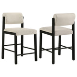 Tampa Furniture Outlet - Coaster - Kehoe Upholstered Counter Height Chair Cream and Black (Set of 2) - 193939BLK