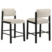 Tampa Furniture Outlet - Coaster - Kehoe Upholstered Counter Height Chair Cream and Black (Set of 2) - 193939BLK
