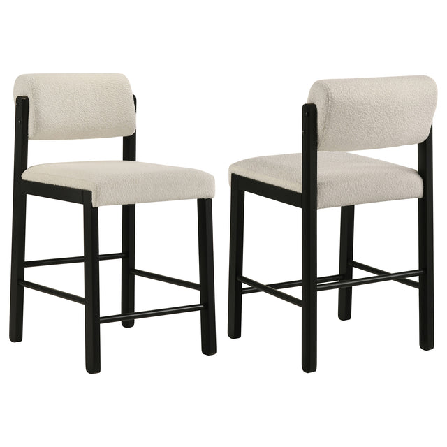 Tampa Furniture Outlet - Coaster - Kehoe Upholstered Counter Height Chair Cream and Black (Set of 2) - 193939BLK