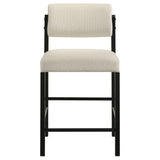 Kehoe Upholstered Counter Height Chair Cream and Black (Set of 2)