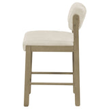 Kehoe Upholstered Counter Height Chair Cream and Natural Oak (Set of 2)