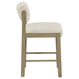 Kehoe Upholstered Counter Height Chair Cream and Natural Oak (Set of 2)