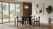 Tampa Furniture Outlet - Coaster - Strouse 5-piece Dining Set Cream and Black - 193940BLK-S5B