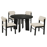 Strouse 5-piece Dining Set Cream and Black