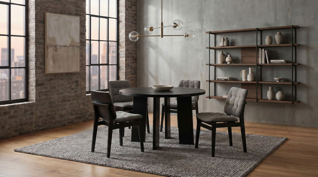 Tampa Furniture Outlet - Coaster - Strouse 5-piece Dining Set Grey and Black - 193940BLK-S5E