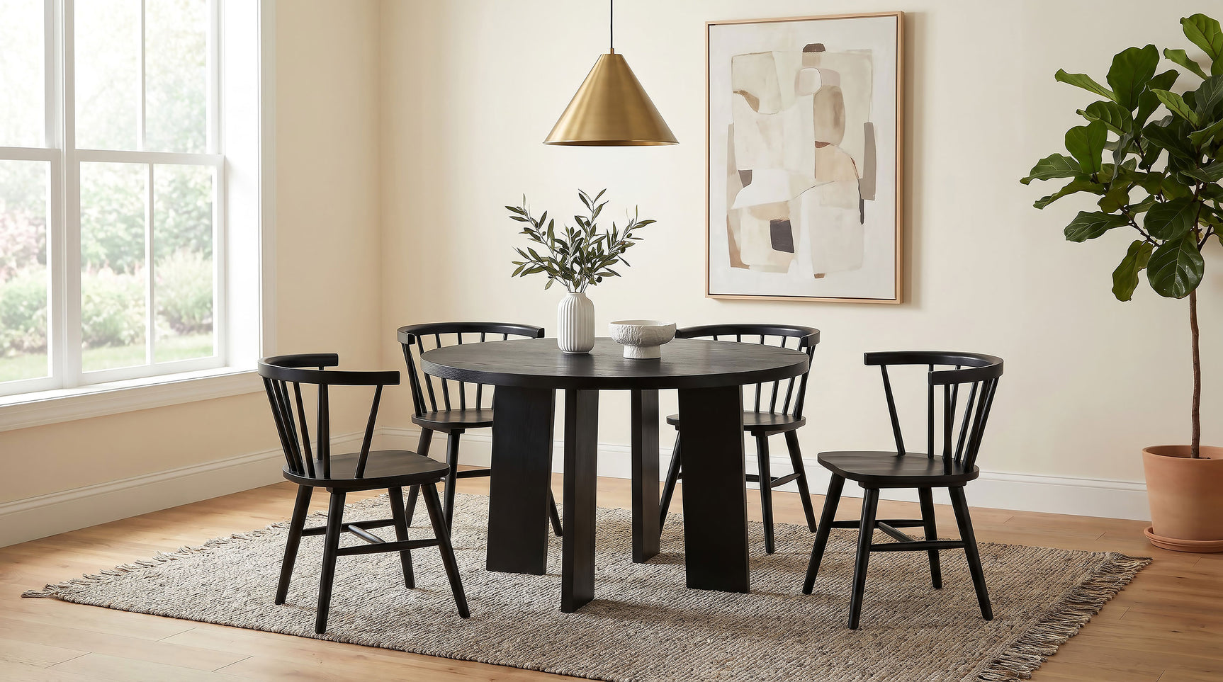 Tampa Furniture Outlet - Coaster - Strouse 5-piece Dining Set Black - 193940BLK-S5F