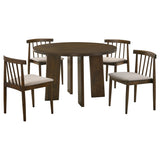 Strouse 5-piece Dining Set Wheat and Walnut
