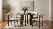 Tampa Furniture Outlet - Coaster - Strouse 5-piece Dining Set Cream and Walnut - 193940WAL-S5B