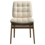 Strouse 5-piece Dining Set Cream and Walnut