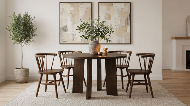 Tampa Furniture Outlet - Coaster - Strouse 5-piece Dining Set Walnut - 193940WAL-S5F