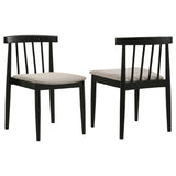 Tampa Furniture Outlet - Coaster - Cullen Dining Side Chair Upholstered Seat Black (Set of 2) - 193942BLK