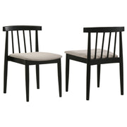 Tampa Furniture Outlet - Coaster - Cullen Dining Side Chair Upholstered Seat Black (Set of 2) - 193942BLK