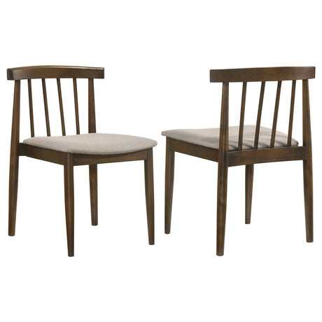 Tampa Furniture Outlet - Coaster - Cullen Dining Side Chair Upholstered Seat Walnut (Set of 2) - 193942WAL