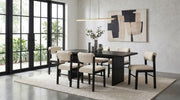 Tampa Furniture Outlet - Coaster - Decker 7-piece 82-inch Rectangular Dining Set Cream and Black - 193951BLK-S7B