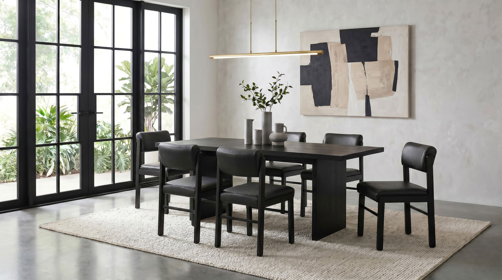 Tampa Furniture Outlet - Coaster - Decker 7-piece 82-inch Rectangular Dining Set Black - 193951BLK-S7C