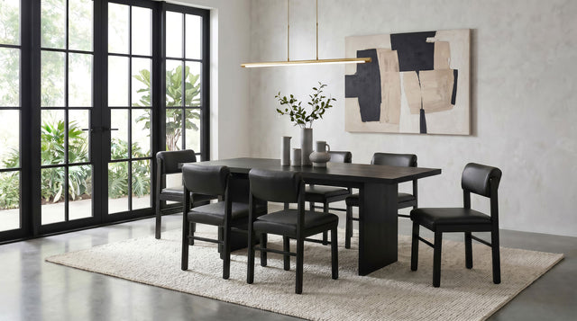 Tampa Furniture Outlet - Coaster - Decker 7-piece 82-inch Rectangular Dining Set Black - 193951BLK-S7C