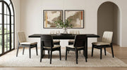 Tampa Furniture Outlet - Coaster - Decker 7-piece 82-inch Rectangular Dining Set Cream and Black - 193951BLK-S7D