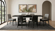 Tampa Furniture Outlet - Coaster - Decker 7-piece 82-inch Rectangular Dining Set Grey and Black - 193951BLK-S7E
