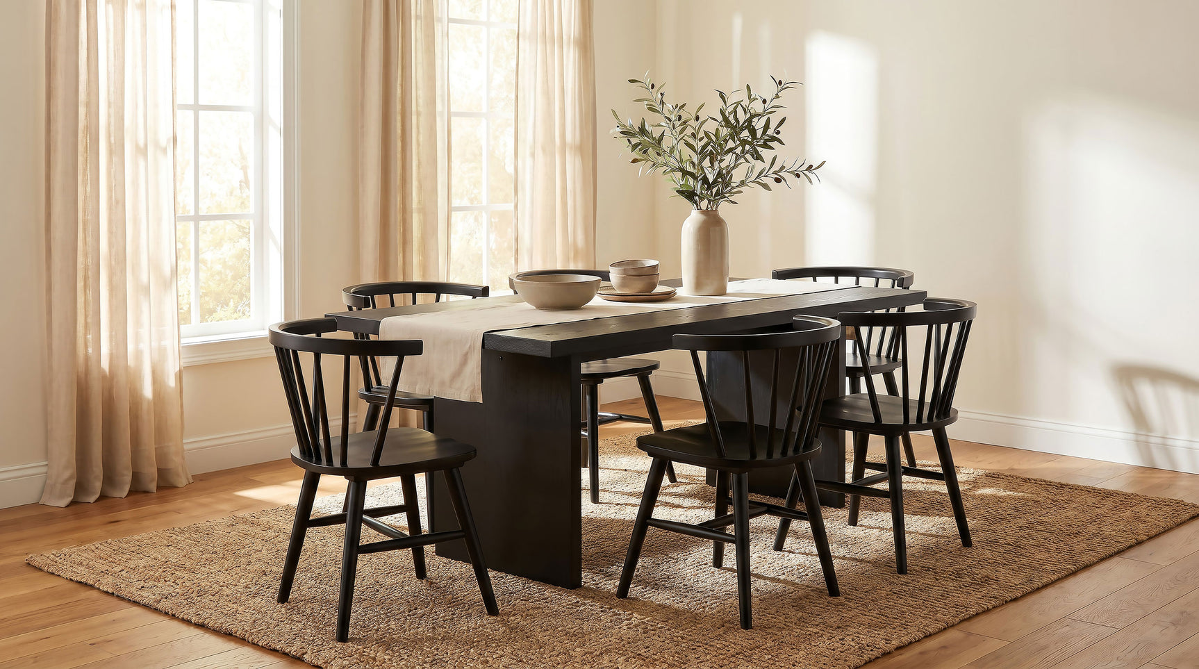 Tampa Furniture Outlet - Coaster - Decker 7-piece 82-inch Rectangular Dining Set Black - 193951BLK-S7F