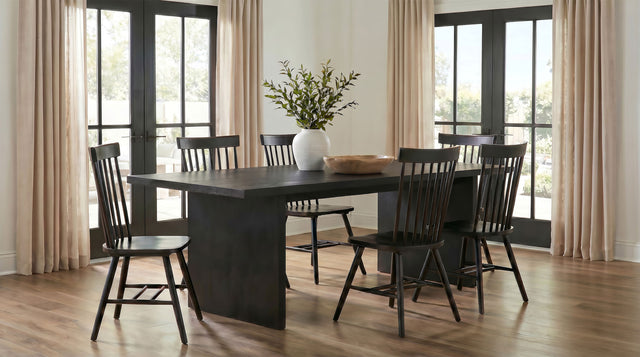 Tampa Furniture Outlet - Coaster - Decker 7-piece 82-inch Rectangular Dining Set Black - 193951BLK-S7G