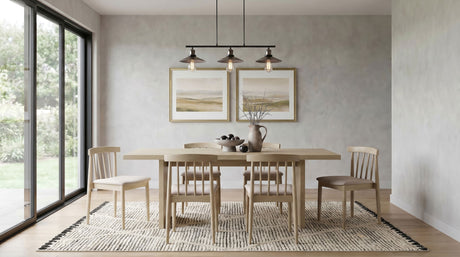Tampa Furniture Outlet - Coaster - Decker 7-piece 82-inch Rectangular Dining Set Wheat and Natural Oak - 193951NAT-S7A
