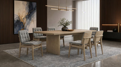 Tampa Furniture Outlet - Coaster - Decker 7-piece 82-inch Rectangular Dining Set Grey and Natural Oak - 193951NAT-S7E