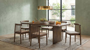 Tampa Furniture Outlet - Coaster - Decker 7-piece 82-inch Rectangular Dining Set Wheat and Walnut - 193951WAL-S7A