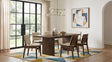 Tampa Furniture Outlet - Coaster - Decker 7-piece 82-inch Rectangular Dining Set Cream and Walnut - 193951WAL-S7D