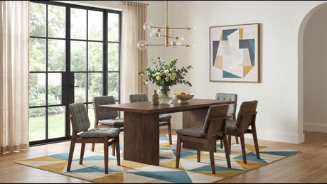 Tampa Furniture Outlet - Coaster - Decker 7-piece 82-inch Rectangular Dining Set Grey and Walnut - 193951WAL-S7E
