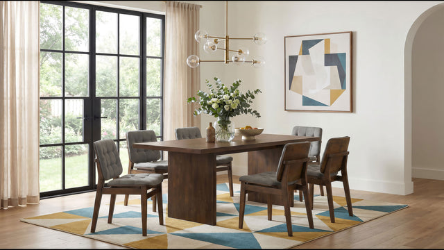 Tampa Furniture Outlet - Coaster - Decker 7-piece 82-inch Rectangular Dining Set Grey and Walnut - 193951WAL-S7E
